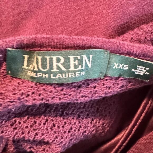 Lauren Ralph Lauren Womens Skater Dress Size XS Deep Purple Knit Lace Whimsigoth - Picture 2 of 7